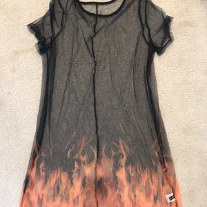 SHEIN Sheer Flames Cover Up